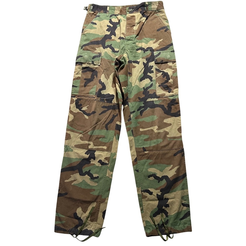 VTG Y2k Army Cargo Pants Mens Small Long (Fits 31x33) Green Woodland Camo BDU
